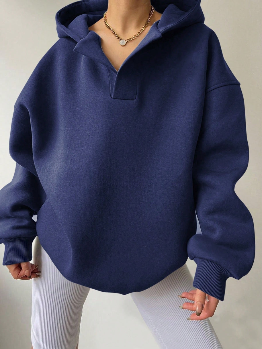 Damen Oversized Hoodie mit modernem Kragen und lässiger Passform WW