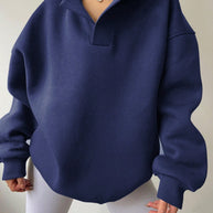 Damen Oversized Hoodie mit modernem Kragen und lässiger Passform WW