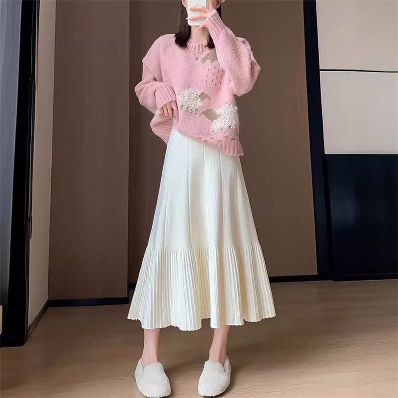 Damen Pullover mit verspieltem Tiermotiv und weichem Fleece WW