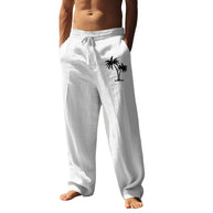 Herren lässige Strandhose aus leichtem, atmungsaktivem Material mit Gummizug und seitlichen Taschen WW