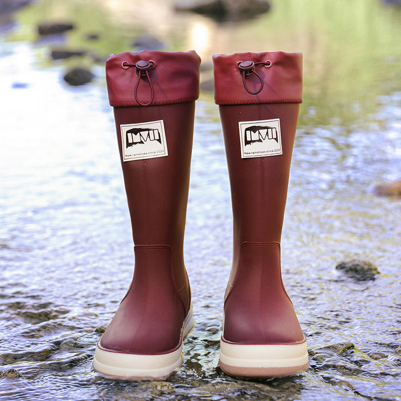Damen robuste Gummistiefel mit verstellbarem Schaft und rutschfester Sohle WW