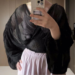 Damen Wickelbluse mit voluminösen Ärmeln und elegantem Design WW