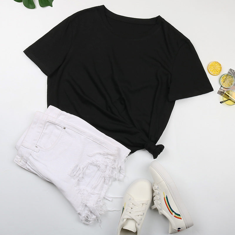 Damen Basic T-Shirt mit lässigem Schnitt und hochwertiger Baumwollqualität WW
