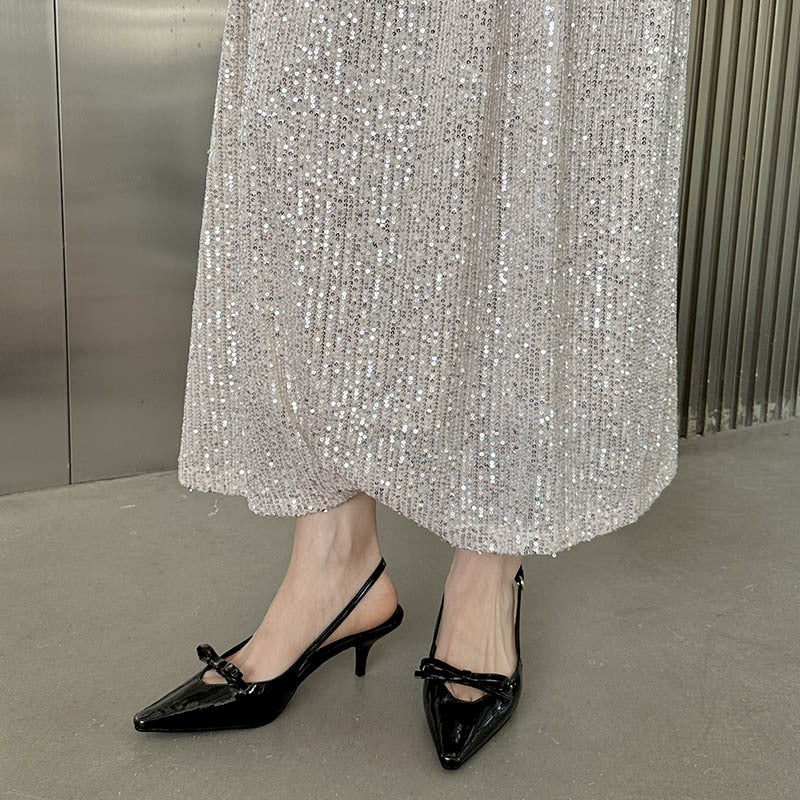 Damen Slingback Pumps mit eleganter Schleifenverzierung und schickem Absatz WW