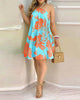 blaue niedrige orange Blume