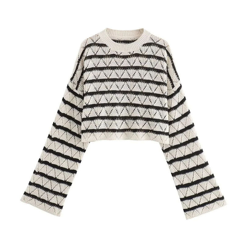 Damen Strick-Leggings mit breitem Bund und einzigartigem Muster WW