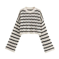 Damen Strick-Leggings mit breitem Bund und einzigartigem Muster WW