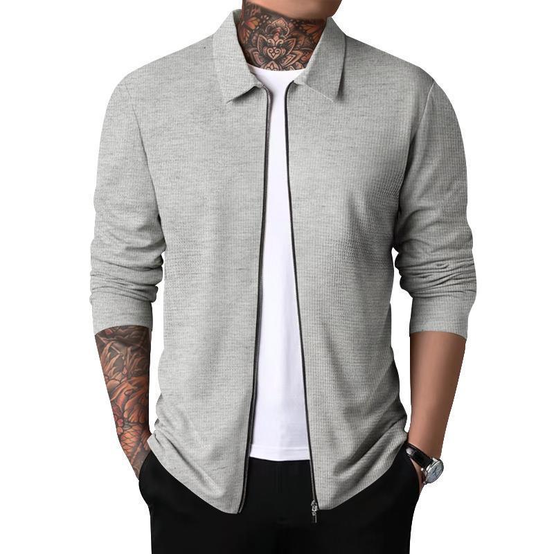 Herren Freizeitjacke mit durchgehendem Reißverschluss und strukturiertem Gewebe WW