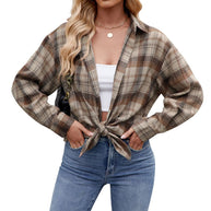 Damen Karierte Oversized Hemdbluse WW