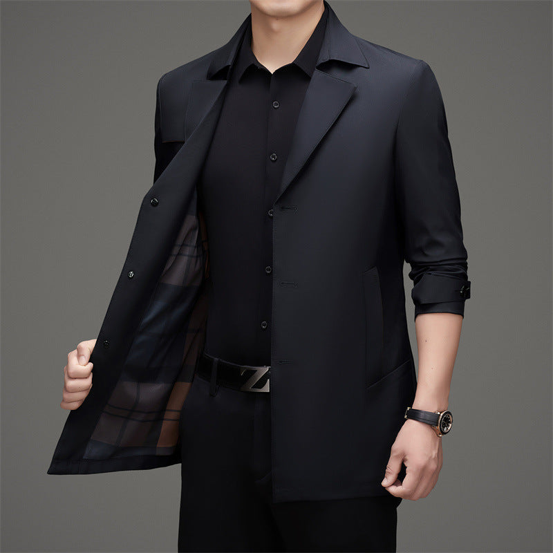 Herren Trenchcoat mit modischem Schnitt und funktionalen Taschen WW