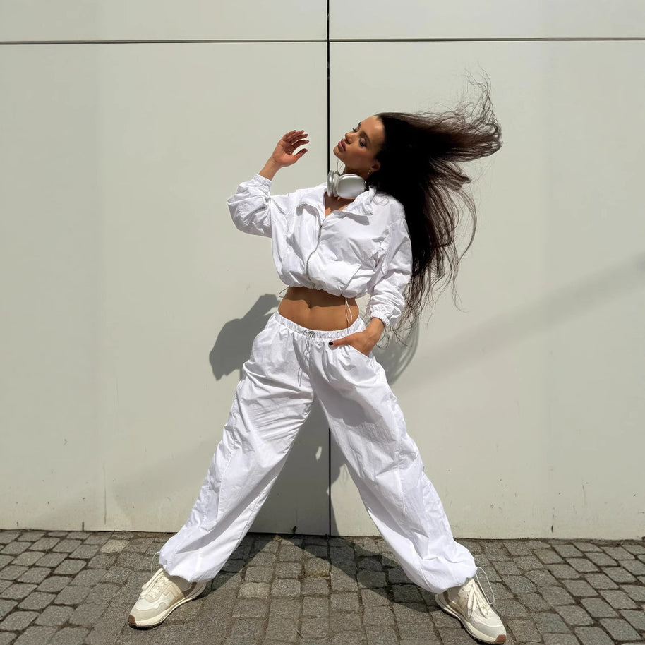 Damen Sportliche Windbreaker Jacke mit hohem Kragen WW