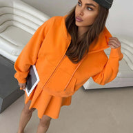 Damen Sportives Hoodie und Rock Set WW