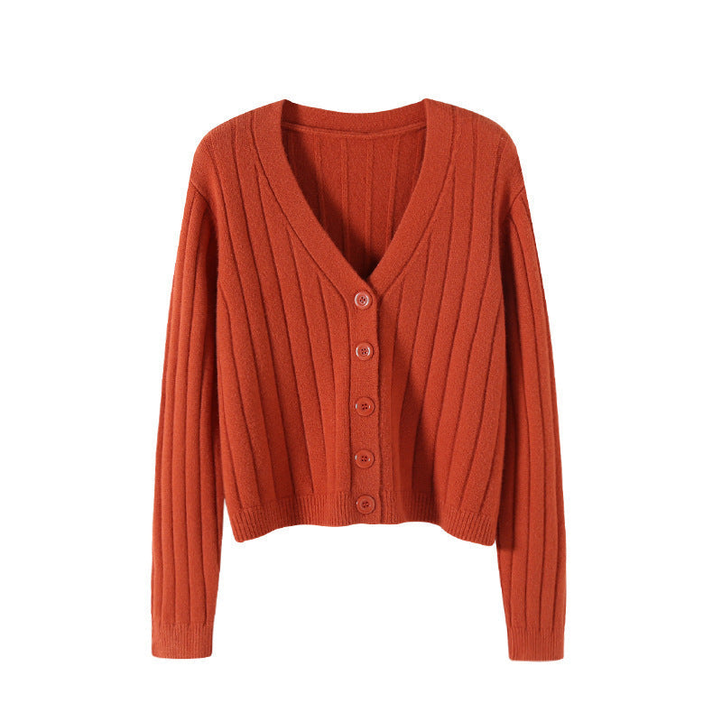 Damen-Kabelstrickpullover mit V-Ausschnitt