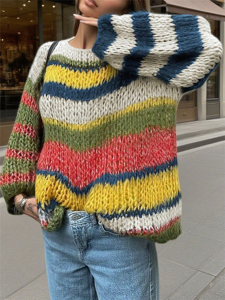 Gestreifte offene jacke