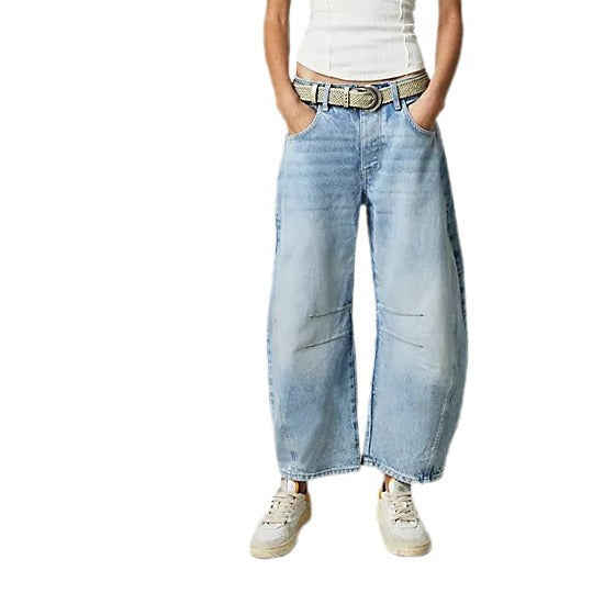 Damen Baggy-Jeans im Modernen Stil WW