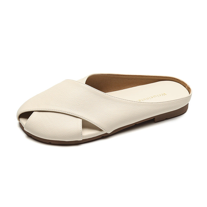 Damen Elegante Pantoletten mit bequemem Querriemen und weichem Fußbett WW