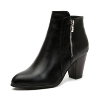 Damen elegante Stiefeletten mit modischem Reißverschluss und hochwertiger Sohle W&W