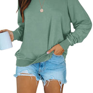 Damen Bequemer Oversized Pullover Sweatshirt WW
