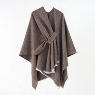 Damen Luxuriöser Oversize Poncho aus hochwertigem Mischgewebe WW