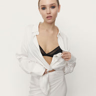 Damen stilvolles Oversized-Hemd und Palazzo-Hose-Set WW