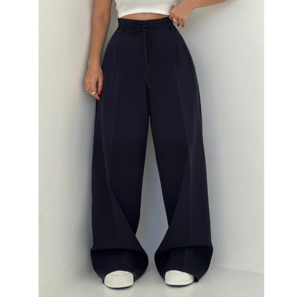 Damen Weite Hochbund-Hose mit raffinierter Drapierung WW