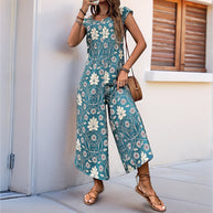 Damen Jumpsuit mit floralem Muster und praktischen Taschen WW