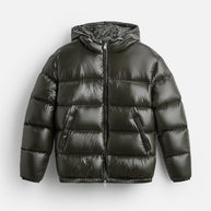 Damen Steppjacke mit glänzender Oberfläche und verstellbarem Kapuzenbereich WW