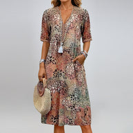 Damen bunt gemustertes Sommerkleid WW