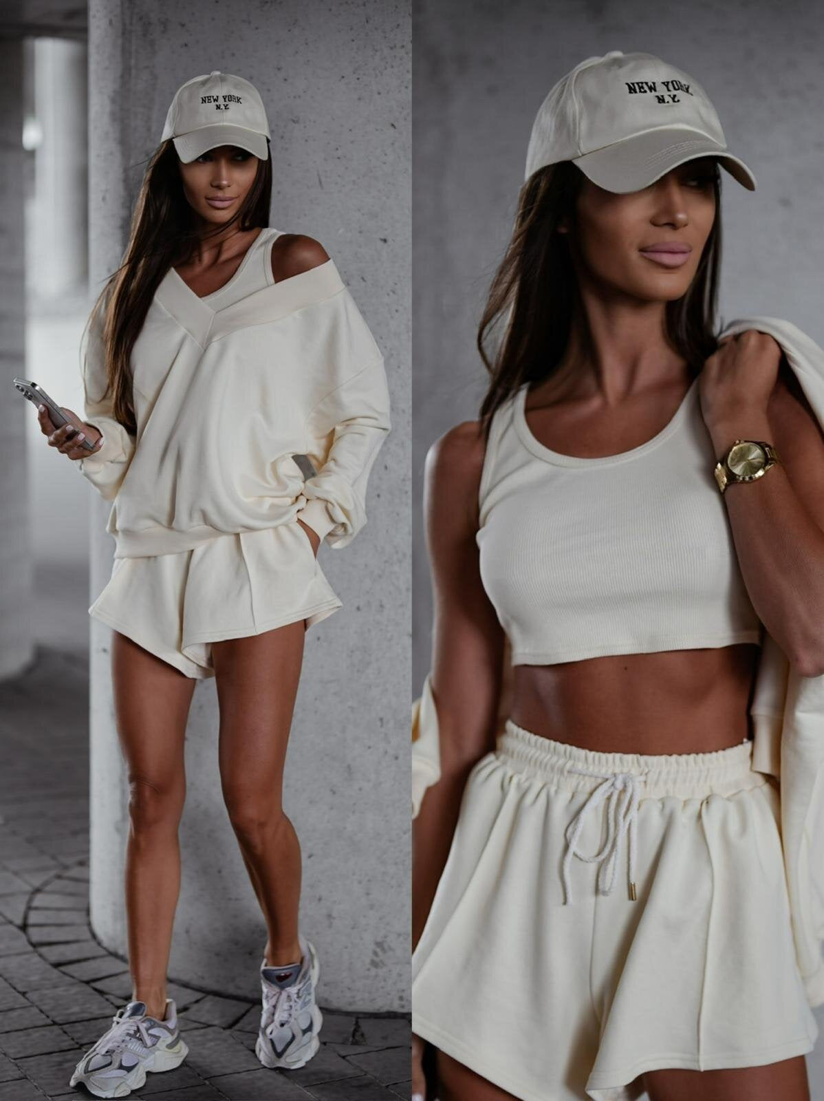 Damen Sportliches Kurzarm-Set WW