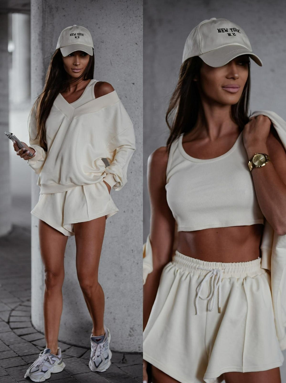 Damen Sportliches Kurzarm-Set WW