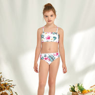 Mädchen Bikini-Set mit modischem Crop-Oberteil und hoch geschnittenen Shorts WW