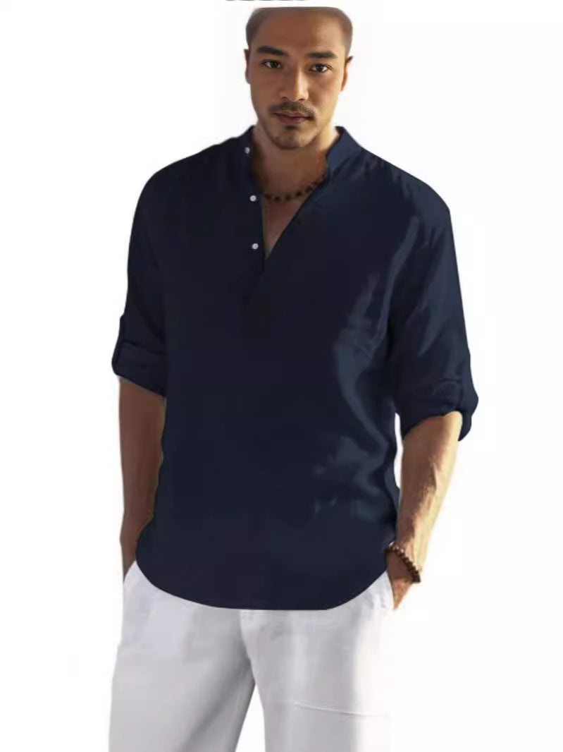 Herren Leichte Leinenhemd W&W Mode