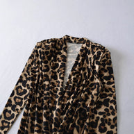 Damen Body mit elegantem Leopardenmuster und tiefem V-Ausschnitt WW