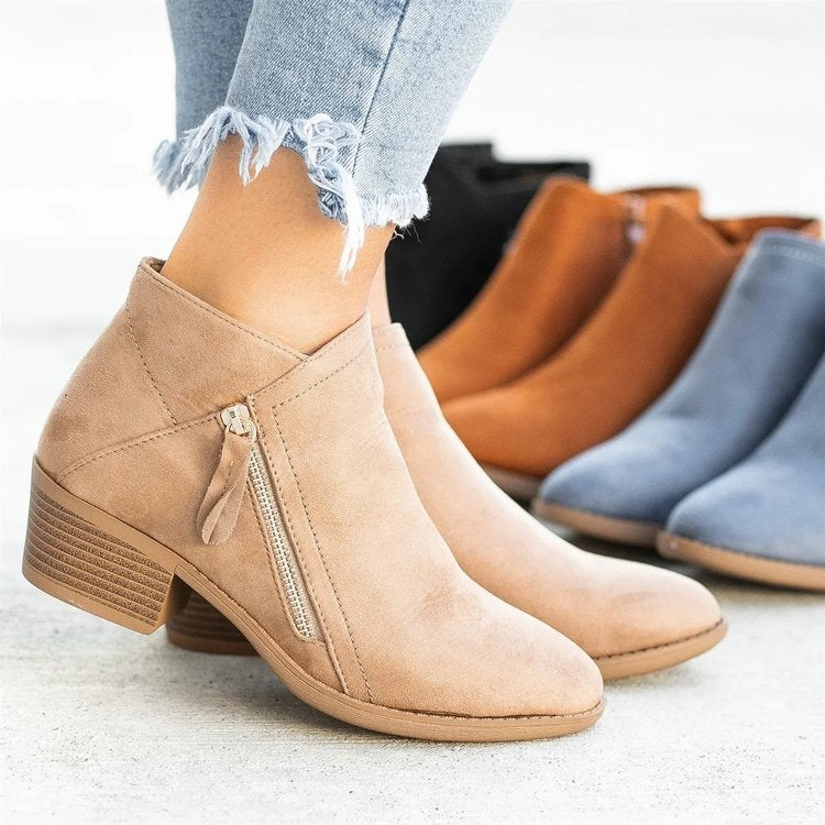 Damen Ankle Boots aus hochwertigem Wildleder WW
