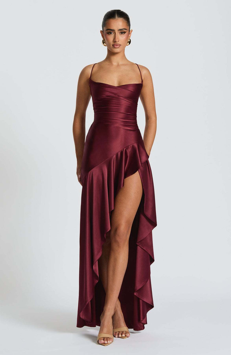 Damen schickes Abendkleid mit hohem Schlitz WW