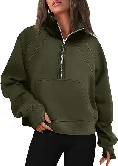 Damen Sportlicher Hoodie mit hohem Kragen WW