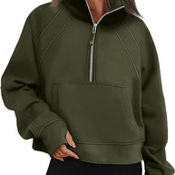 Damen Sportlicher Hoodie mit hohem Kragen WW