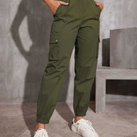 Damen Cargo-Hose mit elastischem Bund und praktischen Seitentaschen W&W