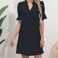 Damen stilvolles Kurzarm Kleid WW