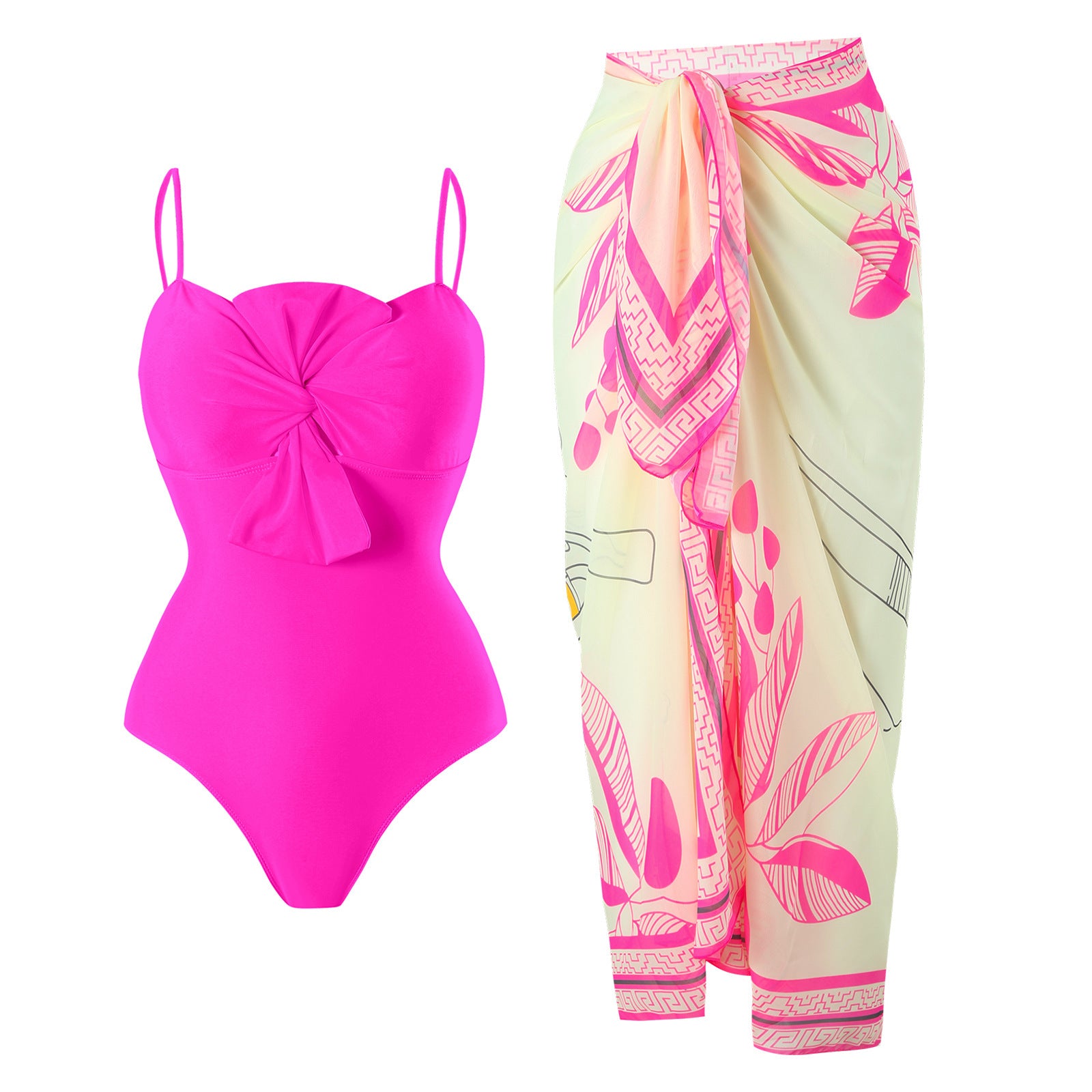 Damen Badeanzug mit elegantem Wickelrock WW