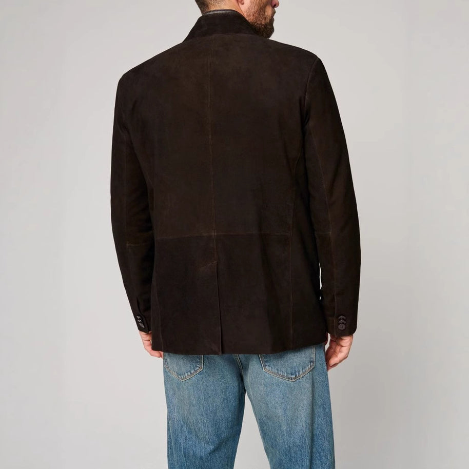 Herren Wildlederjacke im klassischen Schnitt mit Stehkragen und praktischen Taschen WW