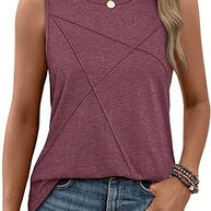 Damen ärmelloses T-Shirt mit modernem geometrischen Design WW