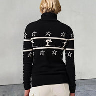 Damen Rollkragenpullover mit Skimotiv und Sternen WW