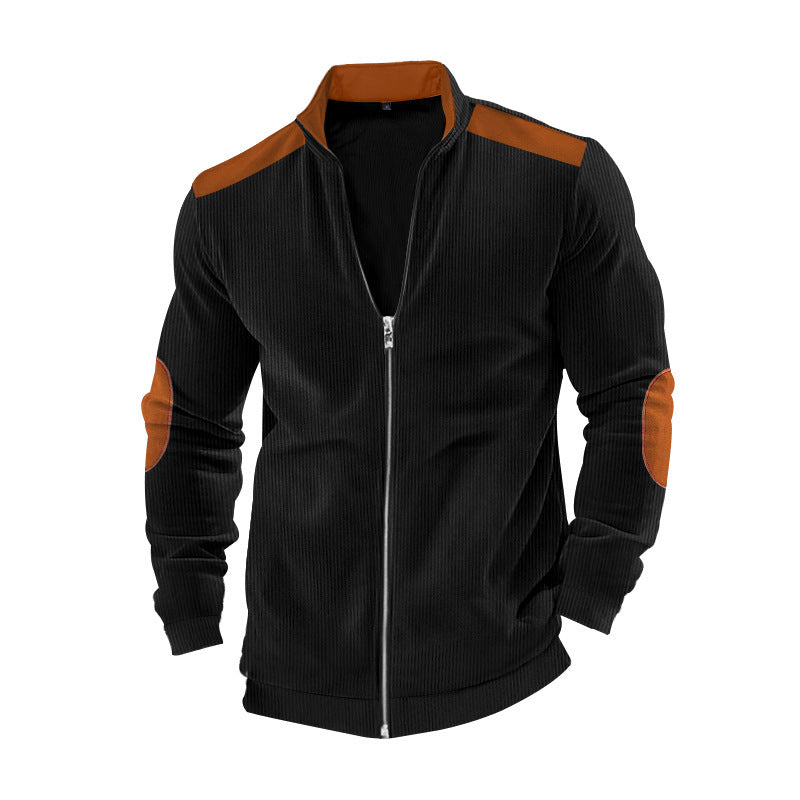 Herren Sportliche Jacke mit Reißverschluss und Details aus Kunstleder WW