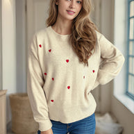Damen Pullover mit verspieltem Herzdesign WW
