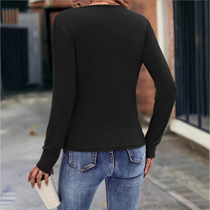 Damen Wickelshirt mit figurformendem Design und V-Ausschnitt W&W Mode