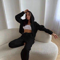 Damen Sportliches Freizeit-Loungewear-Set mit Kapuze WW