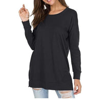 WW | Einfarbiges Rundhals-Casual-Top