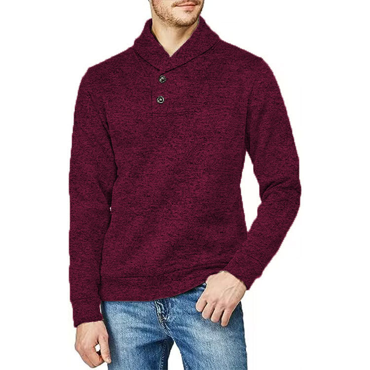 Herren Pullover mit Stehkragen und Knopfdetail WW