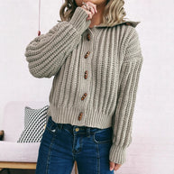 Damen Strickjacke mit dekorativen Knöpfen und strukturiertem Rippenmuster WW